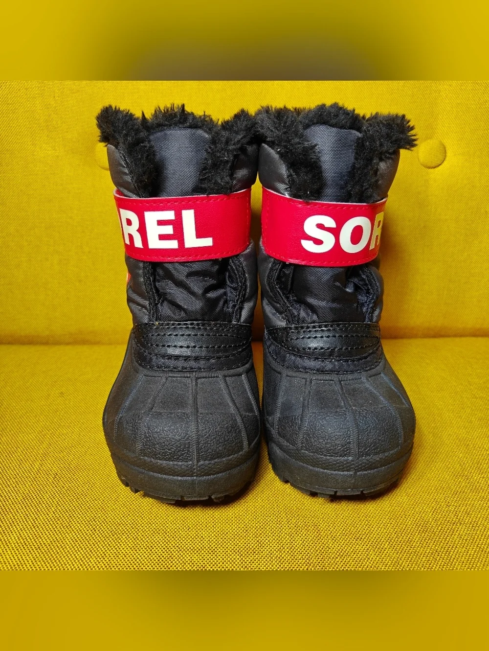 Sorel Toddler Black Red Waterproof Rubber Isolated Pink Black Waterproof Winter